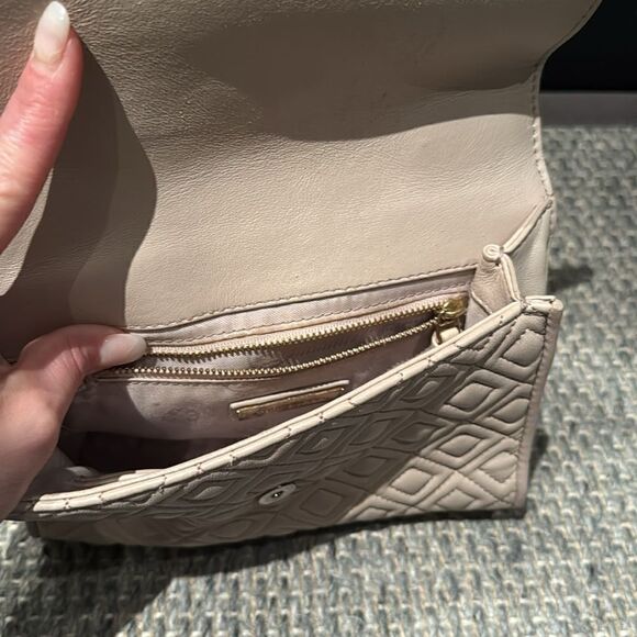 Tory Burch -Authentic Fleming Small Convertible Shoulder Bag Light Taupe - Picture 8 of 17